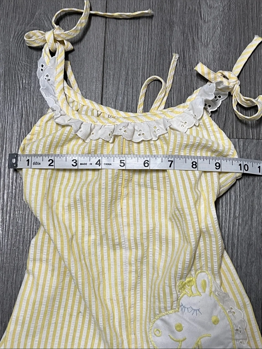 Carter’s toddler vintage light yellow striped one piece romper / size 2T